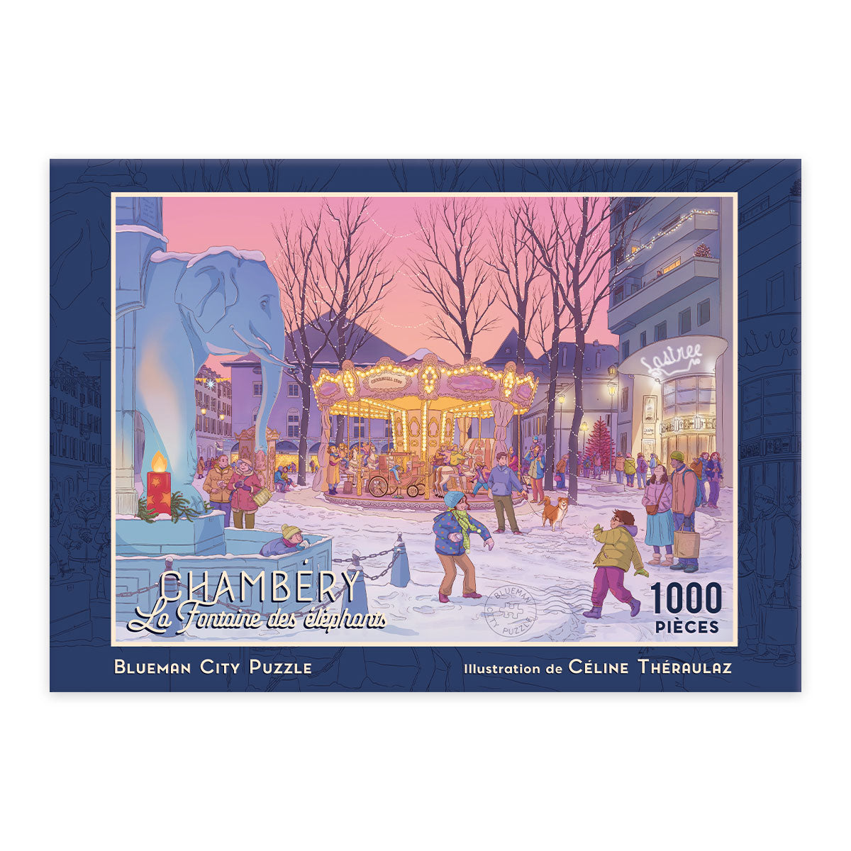 Puzzle Chambéry - La Fontaine des éléphants